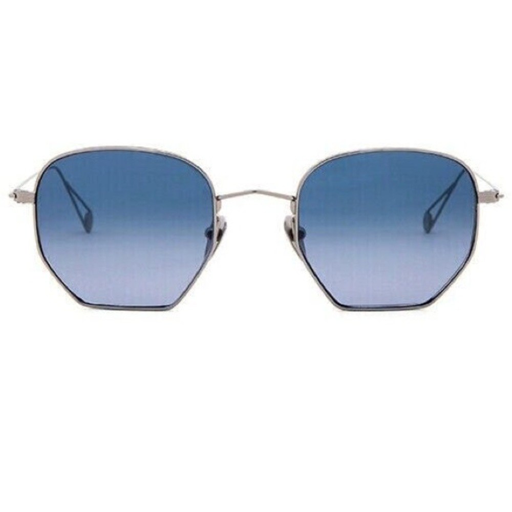 Garrett Leight Liberty in Shiny Silver & Blue Gradient